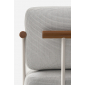 Кресло мягкое PEDRALI Arki-Sofa сталь, алюминий, тик, ткань белый, серый Фото 6