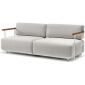Диван двухместный с подлокотниками PEDRALI Arki-Sofa сталь, алюминий, тик, ткань белый, серый Фото 1