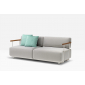 Диван двухместный с подлокотниками PEDRALI Arki-Sofa сталь, алюминий, тик, ткань белый, серый Фото 9