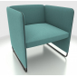 Кресло мягкое PEDRALI Zippo сталь, фанера, ткань черный, голубой Фото 5