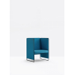 Кресло мягкое с высокой спинкой PEDRALI Zippo сталь, фанера, ткань черный, синий Фото 6