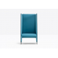 Кресло мягкое с высокой спинкой PEDRALI Zippo сталь, фанера, ткань черный, синий Фото 5