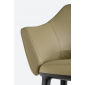Кресло с обивкой PEDRALI Vic ясень, натуральная кожа черный ясень, хаки Фото 9