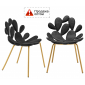 Комплект пластиковых стульев Qeeboo Filicudi Set 2 металл, полиэтилен латунь, черный Фото 1