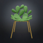 Комплект пластиковых стульев Qeeboo Filicudi Set 2 металл, полиэтилен латунь, зеленый Фото 16