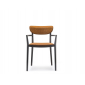 Кресло деревянное с мягкой обивкой PEDRALI Tivoli ясень, ткань черный ясень, оранжевый Фото 7