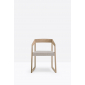 Кресло деревянное мягкое PEDRALI Sign дуб, ткань беленый дуб, светло-серый Фото 6