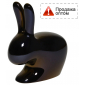 Стул пластиковый Qeeboo Rabbit Metal Finish полиэтилен жемчужный черный Фото 1