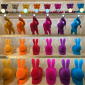 Стул пластиковый Qeeboo Rabbit Velvet Finish полиэтилен темно-золотой Фото 27