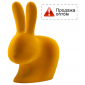Стул пластиковый Qeeboo Rabbit Velvet Finish полиэтилен темно-золотой Фото 1