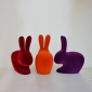 Стул пластиковый Qeeboo Rabbit Velvet Finish полиэтилен оранжевый Фото 13