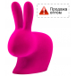 Стул пластиковый Qeeboo Rabbit Velvet Finish полиэтилен фуксия Фото 1