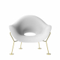 Кресло лаунж пластиковое Qeeboo Pupa Brass Base IN металл, полиэтилен латунь, белый Фото 4