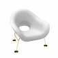 Кресло лаунж пластиковое Qeeboo Pupa Brass Base IN металл, полиэтилен латунь, белый Фото 5