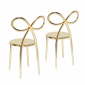 Комплект пластиковых стульев Qeeboo Ribbon Metal Finish Set 2 полипропилен золотистый Фото 6