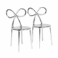 Комплект пластиковых стульев Qeeboo Ribbon Metal Finish Set 2 полипропилен серебристый Фото 4