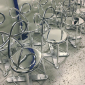 Комплект пластиковых стульев Qeeboo Ribbon Metal Finish Set 2 полипропилен серебристый Фото 12