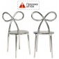 Комплект пластиковых стульев Qeeboo Ribbon Metal Finish Set 2 полипропилен серебристый Фото 1