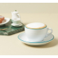 Кофейная пара для капучино Ancap Verona Rims фарфор морская волна, ободок на чашке/блюдце Фото 18