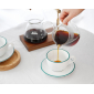 Кофейная пара для двойного капучино Ancap Verona Rims фарфор морская волна, ободок на чашке/блюдце Фото 15