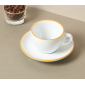 Кофейная пара для капучино Ancap Verona Rims фарфор желтый, ободок на чашке/блюдце Фото 19