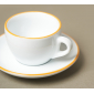 Кофейная пара для капучино Ancap Verona Rims фарфор желтый, ободок на чашке/блюдце Фото 23