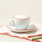 Кофейная пара для капучино Ancap Verona Rims фарфор красный, ободок на чашке/блюдце Фото 13