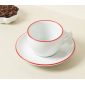 Кофейная пара для капучино Ancap Verona Rims фарфор красный, ободок на чашке/блюдце Фото 15