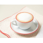 Кофейная пара для капучино Ancap Verona Rims фарфор красный, ободок на чашке/блюдце Фото 19