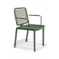 Кресло металлическое с подушкой Tagliamento Armona алюминий, тик, акрил зеленый, светло-серый Фото 9