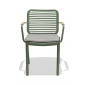 Кресло металлическое с подушкой Tagliamento Armona алюминий, тик, акрил зеленый, светло-серый Фото 6
