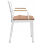 Кресло металлическое с подушкой Tagliamento Armona алюминий, тик, акрил белый, терракотовый Фото 6