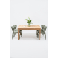 Комплект обеденной мебели RosaDesign Bonnie алюминий, роуп, тик натуральный, пустынный микс Фото 2