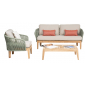 Комплект лаунж мебели RosaDesign Dakota тик, алюминий, роуп, полиэстер натуральный, пустынный микс, серебристая тортора Фото 1