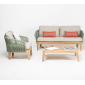 Комплект лаунж мебели RosaDesign Dakota тик, алюминий, роуп, полиэстер натуральный, пустынный микс, серебристая тортора Фото 6