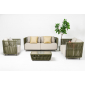 Комплект плетеной лаунж мебели RosaDesign Gilda алюминий, роуп, закаленное стекло, ткань антрацит, зеленый, серый Фото 2