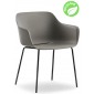 Кресло пластиковое PEDRALI Babila XL RG сталь, переработанный полипропилен серый Фото 1
