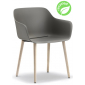 Кресло пластиковое PEDRALI Babila XL RG сталь, ясень, переработанный полипропилен серый Фото 1
