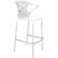 Кресло пластиковое барное PAPATYA Ego-K Bar алюминий, стеклопластик, поликарбонат сатинированный алюминий, белый, прозрачный Фото 1