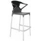 Кресло пластиковое барное PAPATYA Ego-K Bar алюминий, стеклопластик, поликарбонат сатинированный алюминий, антрацит матовый, черный Фото 1
