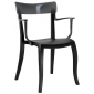 Кресло пластиковое PAPATYA Hera-K стеклопластик, поликарбонат черный, дымчатый Фото 1