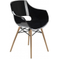 Кресло пластиковое PAPATYA Opal Wox Beech бук, поликарбонат натуральный, черный Фото 1