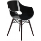 Кресло пластиковое PAPATYA Opal Wox Beech бук, поликарбонат венге, черный Фото 1