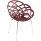 Кресло пластиковое PAPATYA Flora-ML сталь, поликарбонат хромированный, кирпично-красный матовый Фото 1