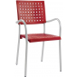 Кресло пластиковое PAPATYA Karea алюминий, стеклопластик сатинированный алюминий, красный Фото 1