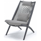 Кресло-шезлонг плетеное с подушкой Grattoni Bahza алюминий, роуп, олефин антрацит, темно-серый, серый Фото 1