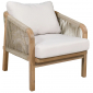 Кресло деревянное с подушками Tagliamento Ravona KD акация, роуп, олефин натуральный, бежевый Фото 14