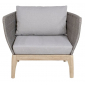 Кресло деревянное с подушками Tagliamento River акация, роуп, олефин дымчатый белый, серый Фото 1