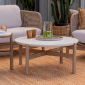 Комплект деревянной плетеной мебели Tagliamento Talara акация, роуп, олефин, искусственный камень бежевый, лен Фото 23