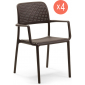 Комплект пластиковых кресел Nardi Bora Set 4 стеклопластик кофе Фото 1